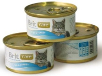 Brit Care 80г конс. Tuna&Turkey Влажный корм для взрослых кошек Тунец и индейка