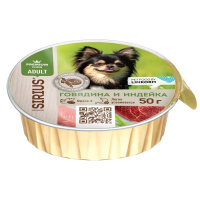 Sirius Влажный корм для взрослых собак мелких и средних пород, Говядина и индейка