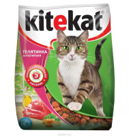 Kitekat 350г Сухой корм для взрослых кошек Телятинка аппетитная