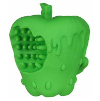 Mr.Kranch Игрушка для собак Яблоко с пищалкой зеленая с ароматом курицы, 10см