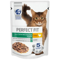 Perfect Fit 75г пауч Sterile Влажный корм для стерилизованных котов и кошек Курица (соус)