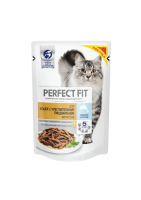 Perfect Fit 85г пауч Sensitive Влажный корм для кошек с чувствительным пищеварением Лосось (соус)