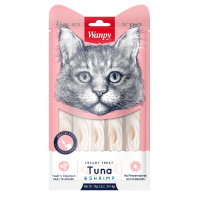Wanpy Cat Лакомство для кошек Нежное пюре из тунца и креветок, 70г