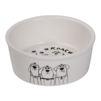 Chill Choll Миска для собак Песики красиво грызть белая, d14см, 450мл