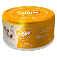 Мнямс Влажный корм для кошек и котят старше 6 месяцев, Курица в нежном желе