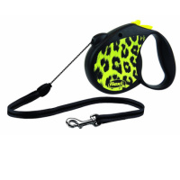 Поводок-рулетка Flexi Safari cord S 5m 12 kg yellow Leopard
