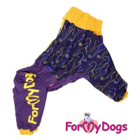 ForMyDogs Дождевик синий/желтый для девочек 255/3SS-2017F, (размер D1, спинка 70см, обхват груди 95см) 