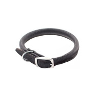 Дарэлл Ошейник Zoo-M Cord кожаный, круглый, черный, 5*18-22см