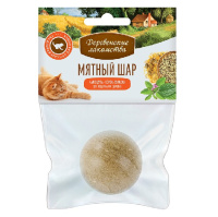 Деревенские лакомства Игрушка для кошек Мятный шар Колендула и корень солодки, 22г