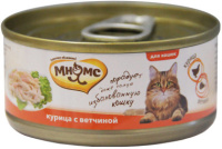 Мнямс Влажный корм для взрослых кошек, Курица с ветчиной в нежном желе 