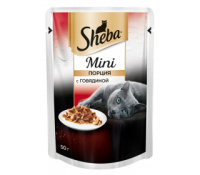 Sheba 50г пауч Mini порция Влажный корм для взрослых кошек Говядина