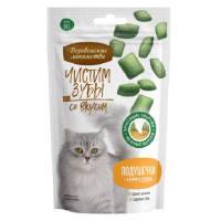 Деревенские лакомства для кошек Чистим зубы Подушечки с кремом из курицы, 30г