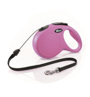 Поводок-рулетка Flexi New Classic cord S 8m 12 kg pink