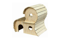 Дарэлл Домик деревянный 2-х этажный для грызунов,  16*13*16см