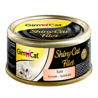 GimCat 70г ShinyCat Filet Влажный корм для взрослых кошек Цыпленок