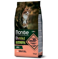 Monge Cat 1,5кг Adult BWild GRAIN FREE Сухой беззерновой корм для взрослых кошек Лосось и горох