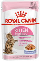 Royal Canin 85г пауч Kitten Sterilised Влажный корм для стерилизованных котят до 12 месяцев (желе)