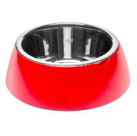 Миска металлическая JOLIE SM на пластиковой подставке, красная, 0,5л