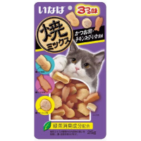 Inaba Yakimiksu 25г Лакомство запеченное для кошек, Кацуобуси, куриный бульон, кальмар