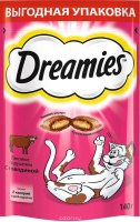 Dreamies 140г Лакомство для кошек Говядина
