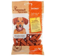 TitBit Dog Лакомый кусочек Трубочки из мяса утки лакомство для собак, 80г