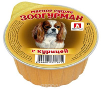 Зоогурман влажный корм для взрослых собак всех пород, Мясное суфле с Курицей 