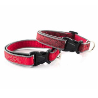 Дарэлл Ошейник синтетический со светоотражающим кантом Тex-Reflex красный, 3*48-65см