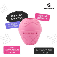 Mr.Kranch Игрушка для собак Мороженое розовая с ароматом бекона, 8*9см