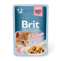 Brit Premium Kitten Chicken Fillets Влажный корм для котят, Кусочки куриного филе в соусе