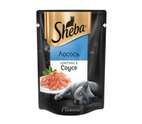 Sheba 85г пауч Pleasure Влажный корм для взрослых кошек Ломтики Лосось (соус)