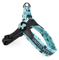 United Pets Шлейка United Pets для собак Complete me Writing голубая с рисунком, 3,5*48-64см