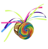 Игрушка для кошек GoSi Неваляшка "Крем де Нуазон" с лентой