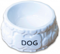 Миска керамическая для собак КерамикАрт  DOG 200мл, белая.