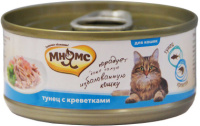 Мнямс Влажный корм для взрослых кошек, Тунец с креветками в нежном желе 