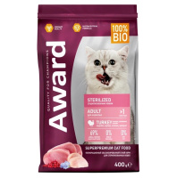 Award Sterilized Сухой корм для взрослых стерилизованных кошек, Индейка, курица и клюква