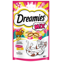 Dreamies 60г Mix Лакомство для кошек Говядина и сыр