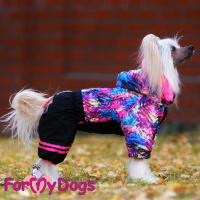 ForMyDogs Комбинезон черно/розовый для девочек FW985-2022F (размер 10, спинка 24см, обхват груди 32см)