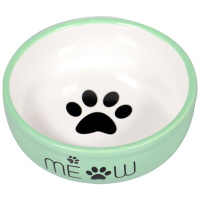Mr.Kranch Миска керамическая для кошек MEOW зеленая, 380мл