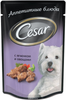 Cesar влажный корм для взрослых собак всех пород, Ягненок и овощи