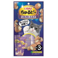 Inaba Churu Bee 3*10г Лакомство запеченные трубочки для кошек Тунец Магуро и запечённое куриное филе