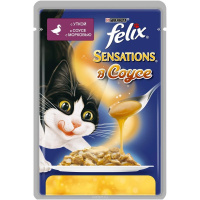 Felix Sensations Влажный корм для взрослых кошек, Утка в соусе с морковью