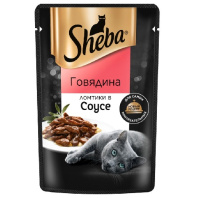 Sheba 75г пауч Влажный корм для взрослых кошек Ломтики Говядина в соусе