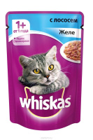 Whiskas Влажный корм для взрослых кошек, Лосось в желе