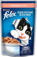 Felix Влажный корм для взрослых кошек, Лосось в желе