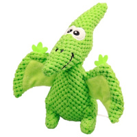 Mr.Kranch Игрушка для собак Птерозавр плюшевая с пищалкой зеленая, 23см
