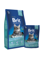 Brit Premium Сat 800г Sensitive Сухой гипоаллергенный корм для кошек с чувствительным пищеварением