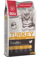 РАЗВЕС Blitz Adult Sensitive Turkey Сухой корм взрослых кошек Индейка