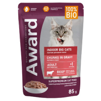 Award Indoor Big cats Влажный корм для домашних кошек крупных пород, Кусочки в соусе говядиной