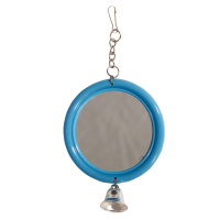 Игрушка для птиц "Зеркало с колокольчиком" 120*d60мм