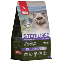 Blitz Holistic Cat Lamb&Fish Sterilised Сухой корм для взрослых стерилизованных кошек, Ягненок и рыба